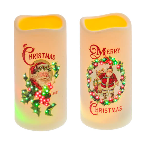 LED Light Up Santa Candles