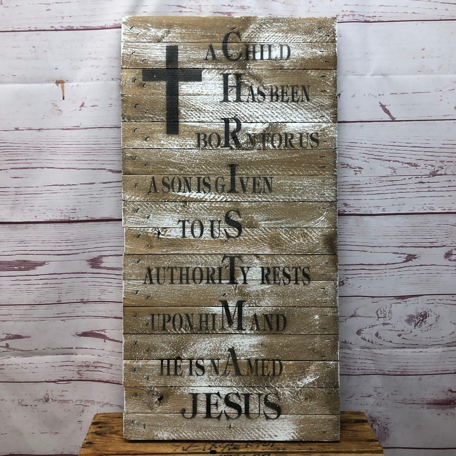Christmas Jesus Wooden Sign