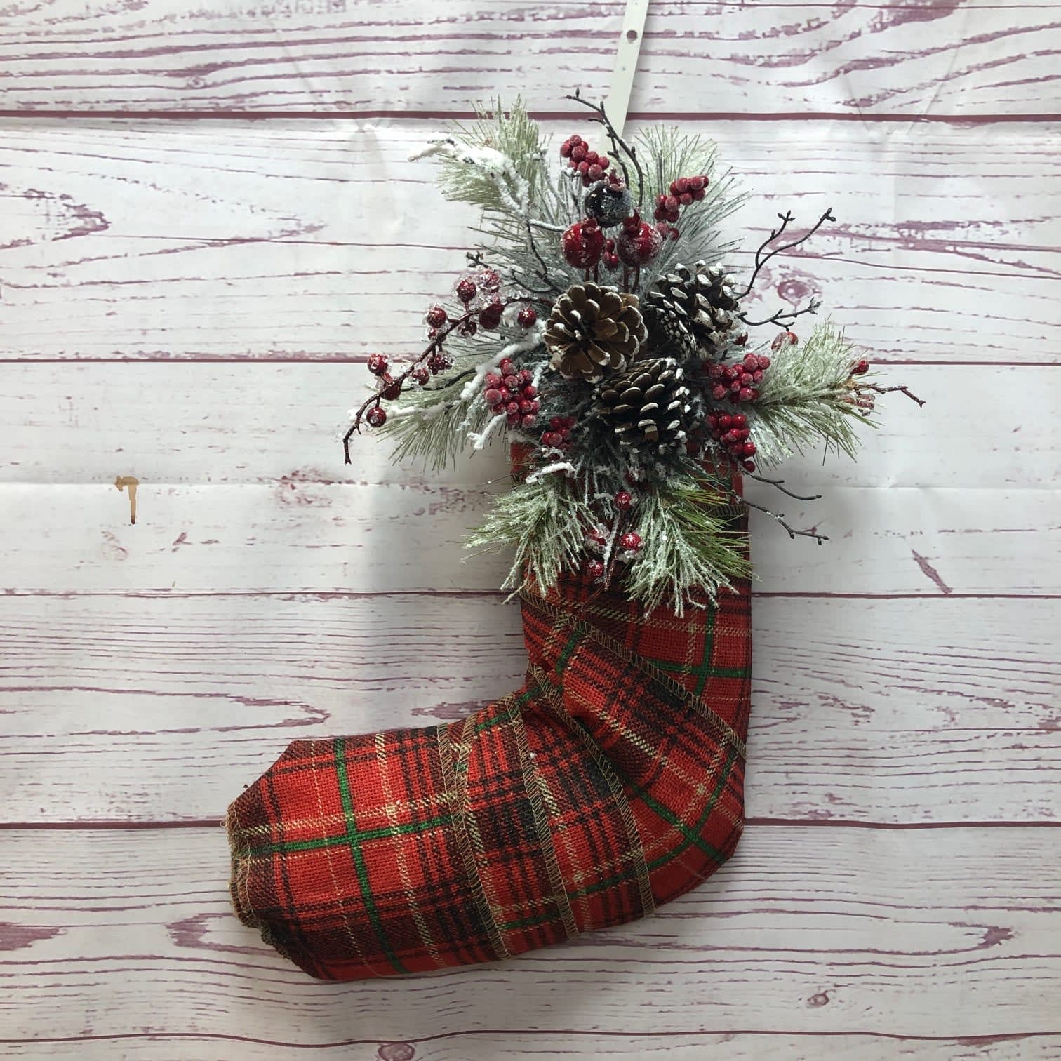 Christmas Stocking Silk (Artificial) Wall Swag