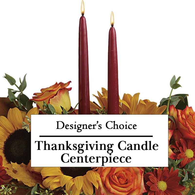 Designer's Choice Thanksgiving Centerpiece IF-5021 (Specify at checkout in "Florist Notes" if you want candles)