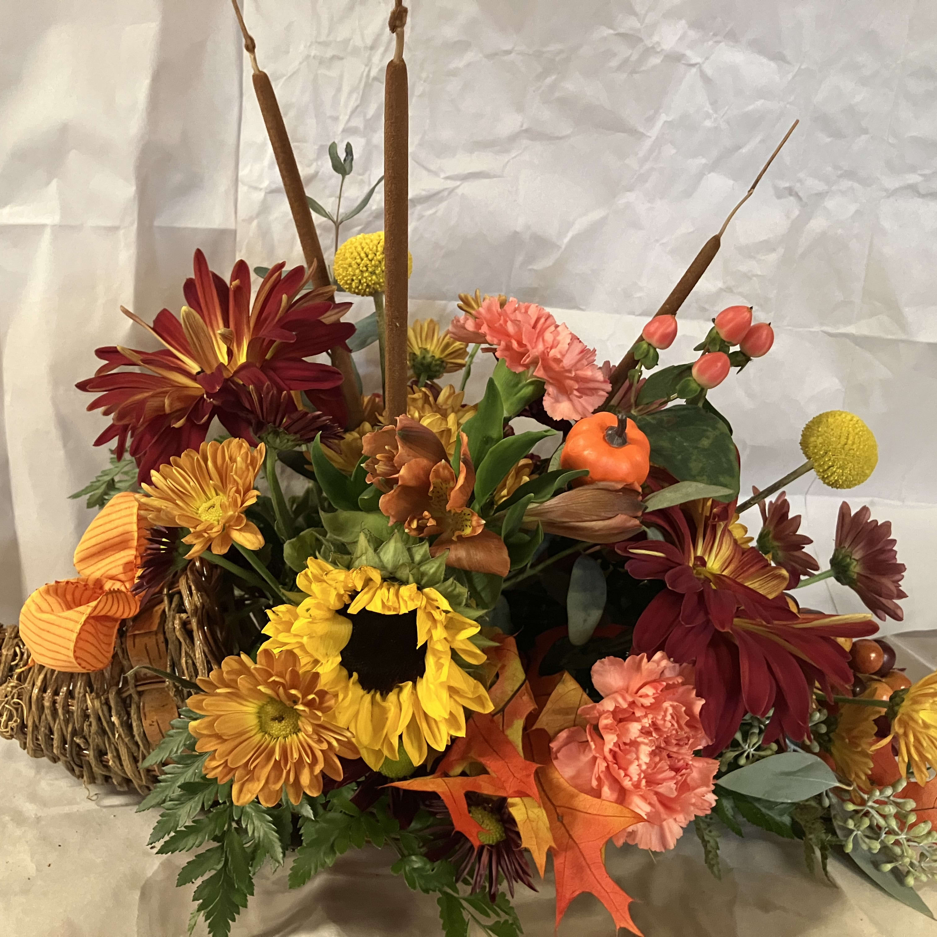 Fall Cornucopia Flower Bouquet
