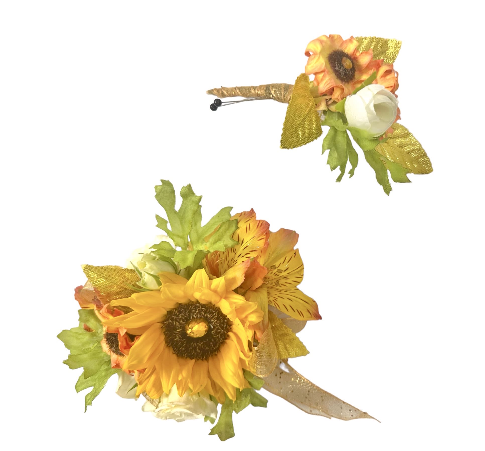 Sunlit Petals Wristlet and Boutonniere Set