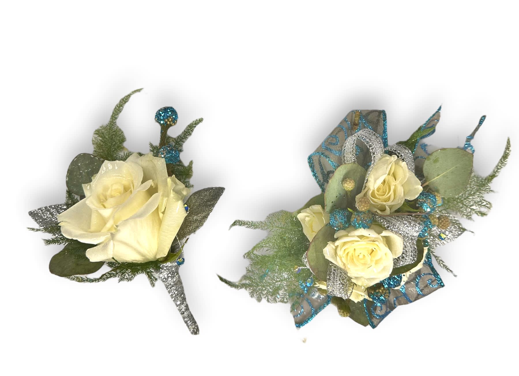 Serene Teal and Silver Affair Set