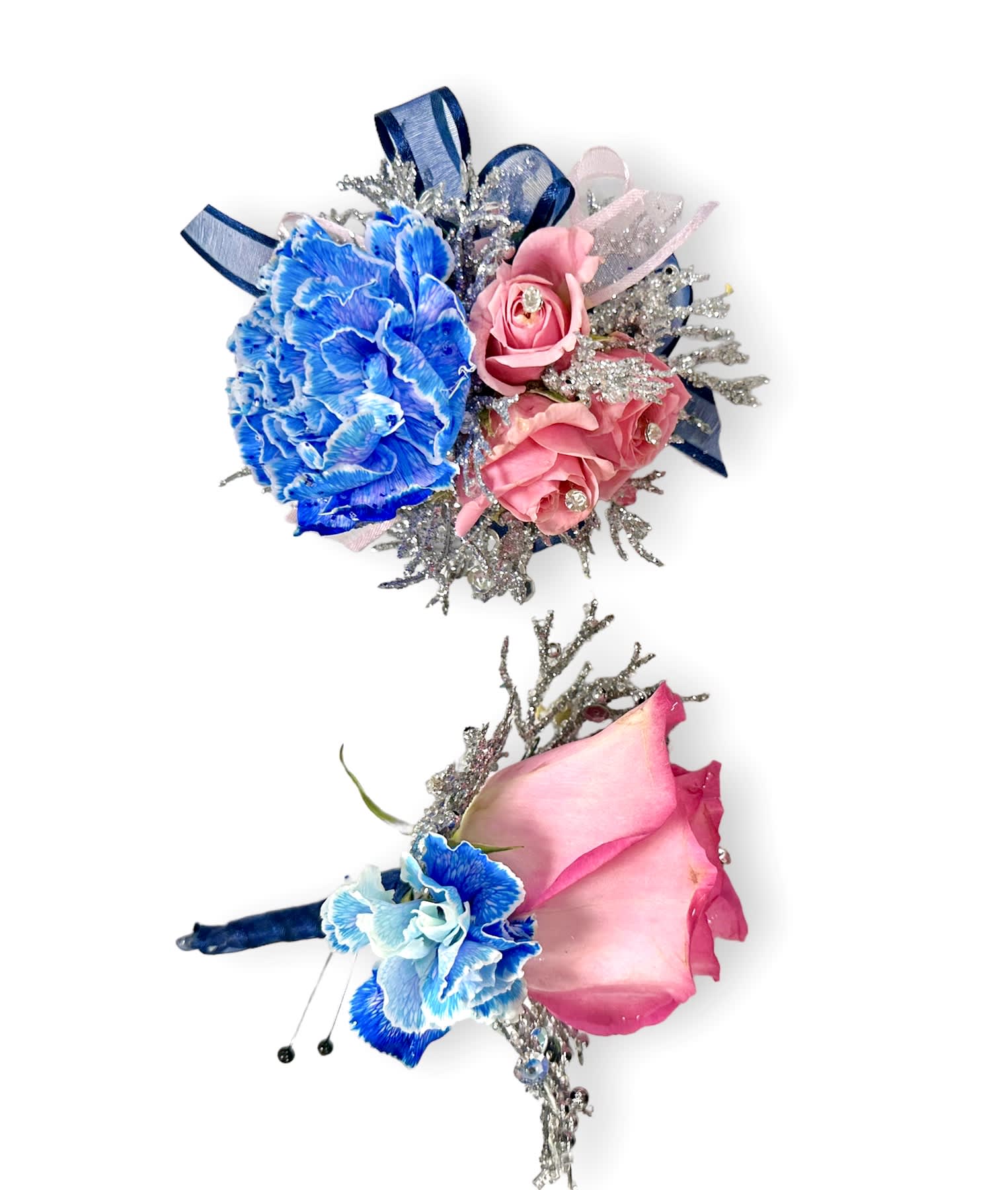 Cotton Candy Wristlet and Boutonniere Set