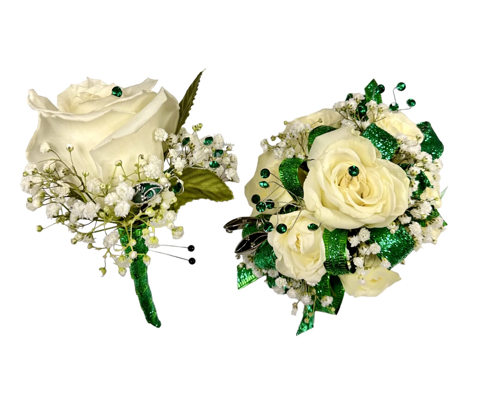 Emerald City Wristlet and Boutonniere Set