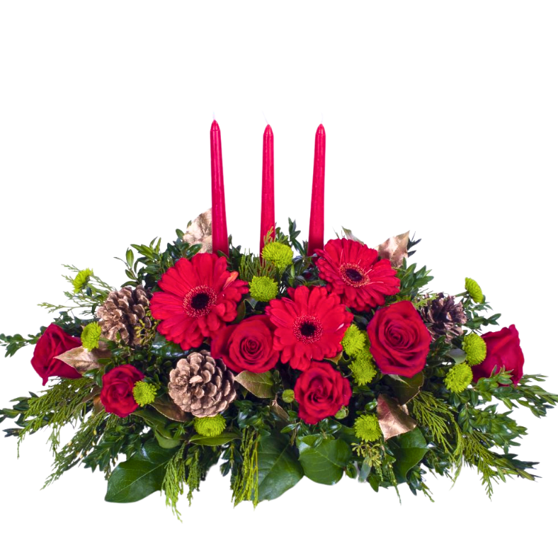 Large Red Christmas Centerpiece Flower Bouquet