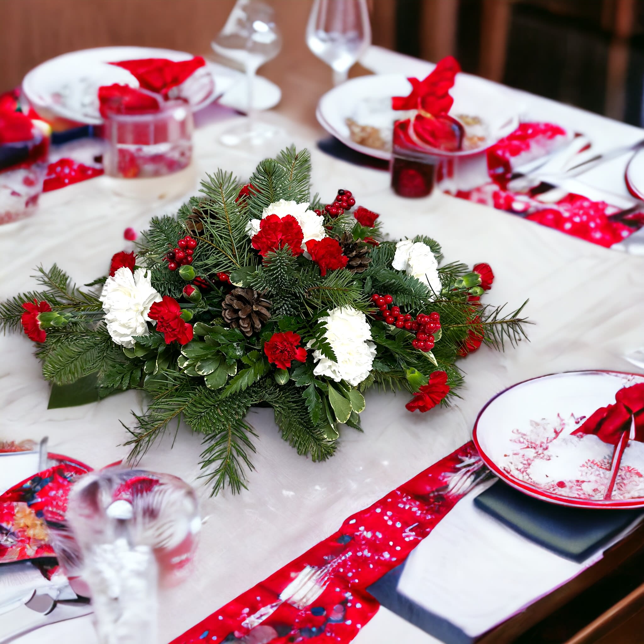 Holiday Harmony Centerpiece Flower Bouquet