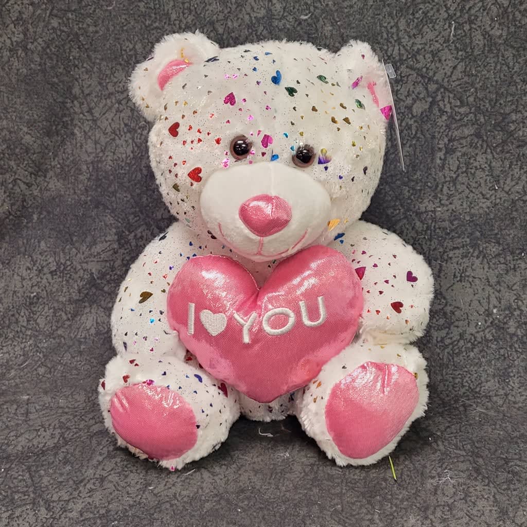 GAPV3126WH - Heart Confetti Bear White