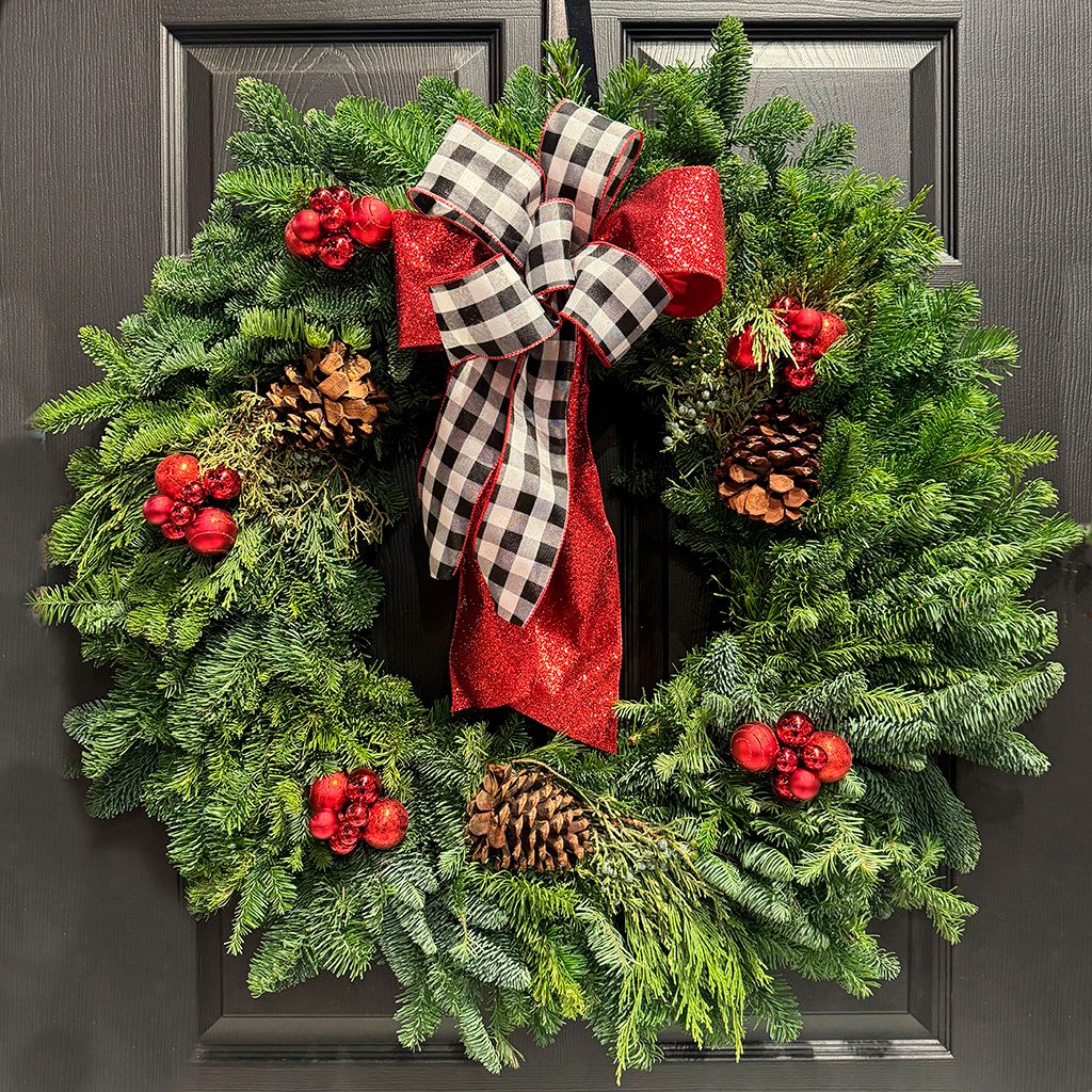 Fresh Christmas Wreath Flower Bouquet