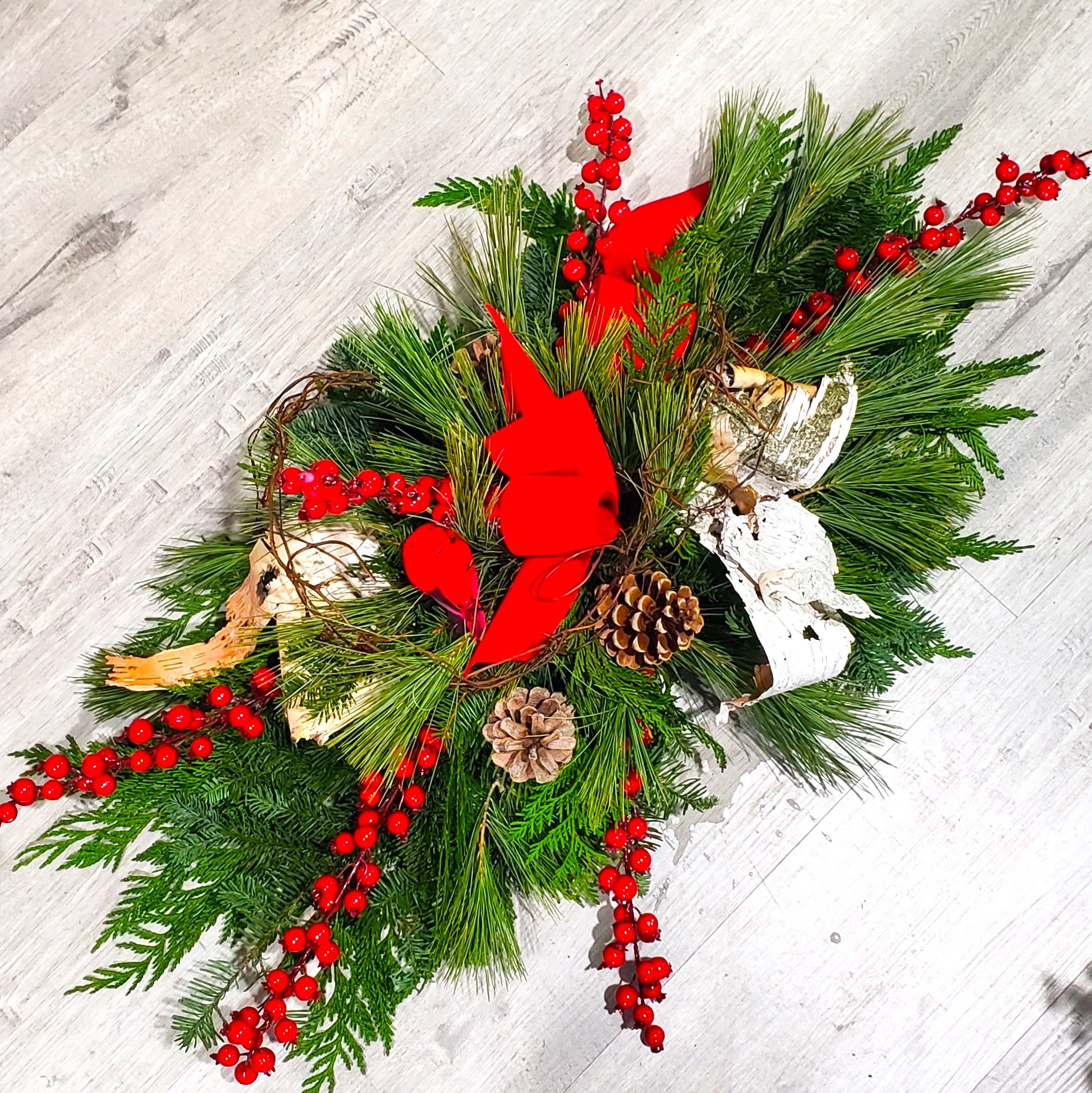 Natures Winter Centerpiece or Memory Spray