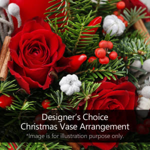 Designer Choice Christmas Vased Flower Bouquet