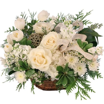 Snowy Spectacular Basket Arrangement