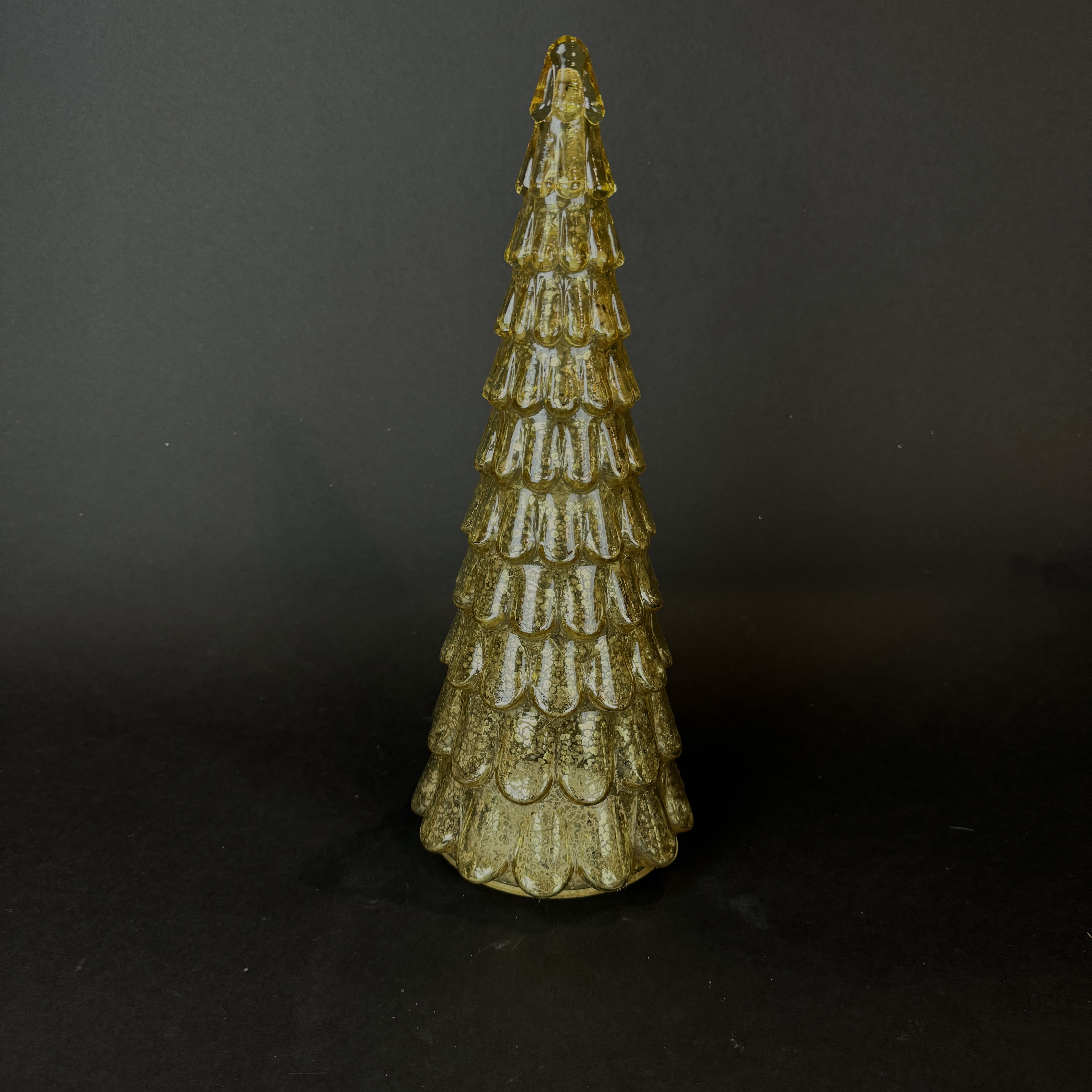 GOLD MERCURY GLASS LIGHTED TREE 9.75" H