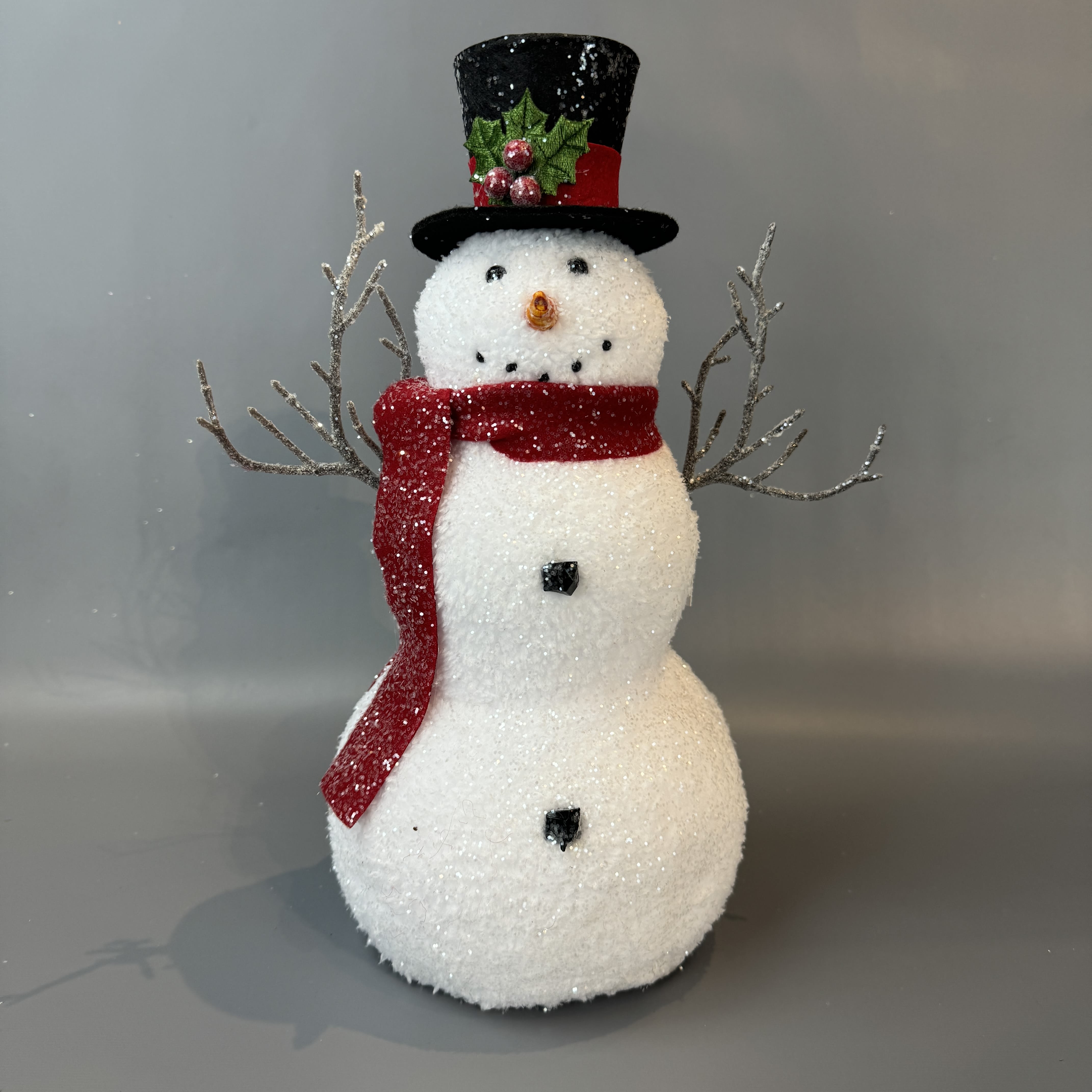 Snowman with Red Scarf 14" H