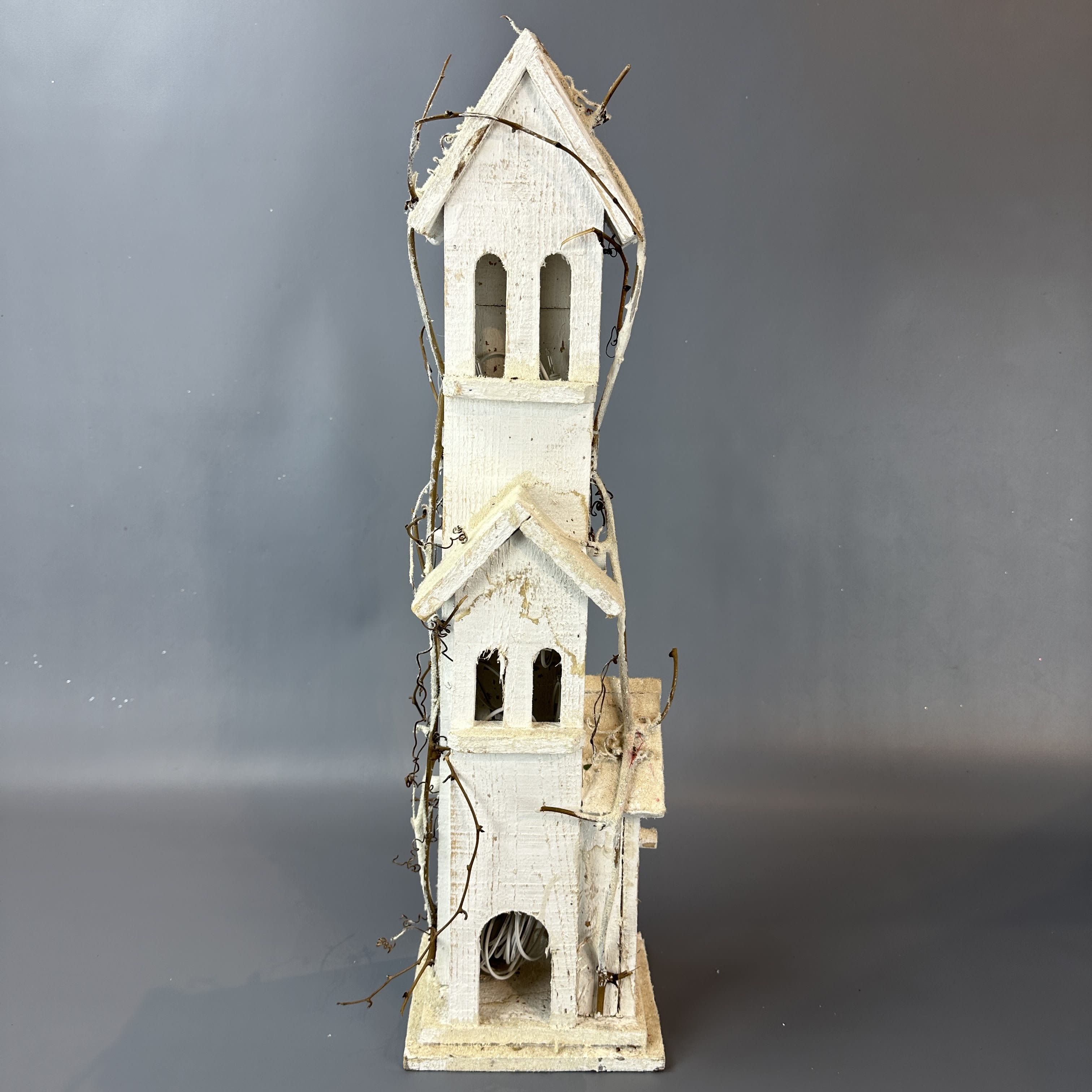 Tall White House with Lights 24'' H