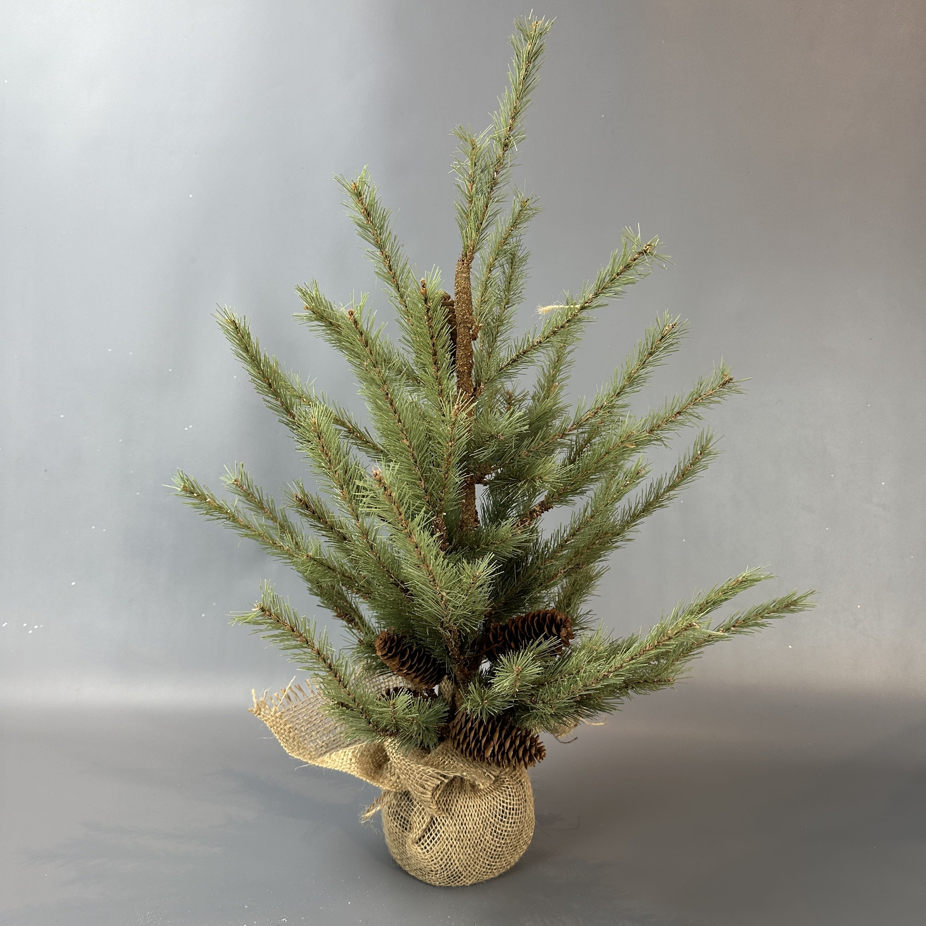 24"H Pine/Pinecone Tree W/Burlap Base