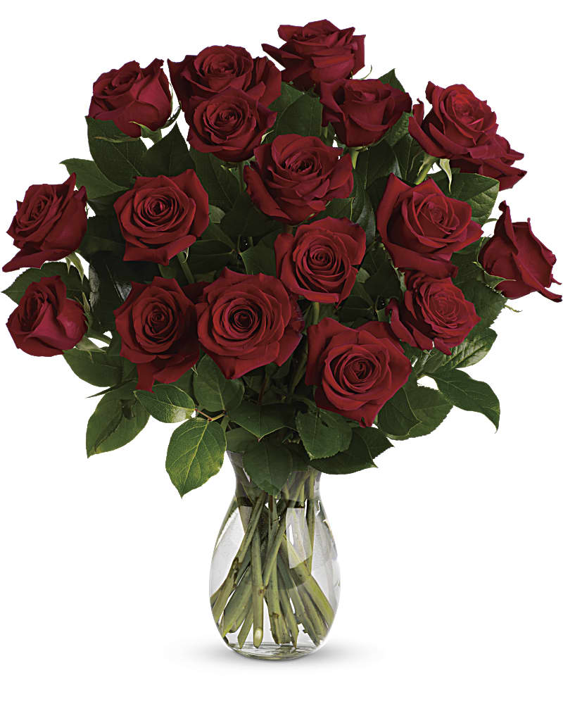 RED ROSE VASE Flower Bouquet