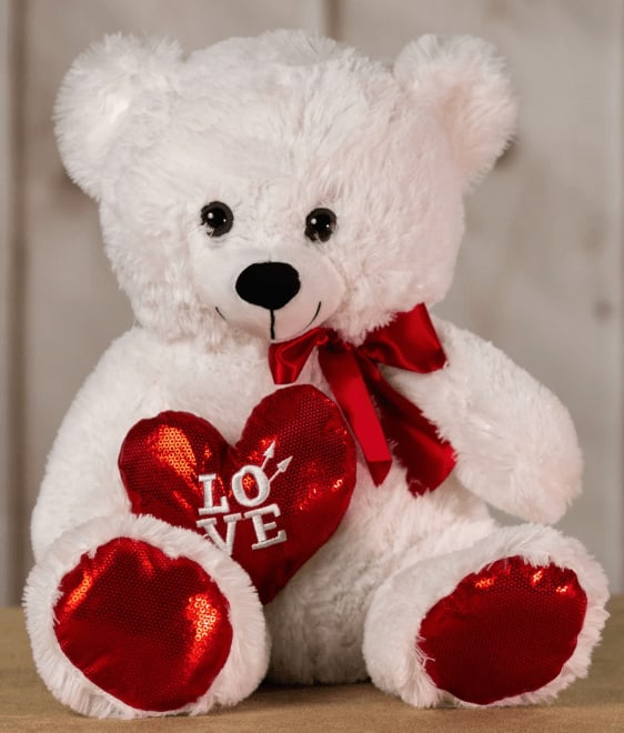 Teddy Bear Cupid Heart 20" Flower Bouquet