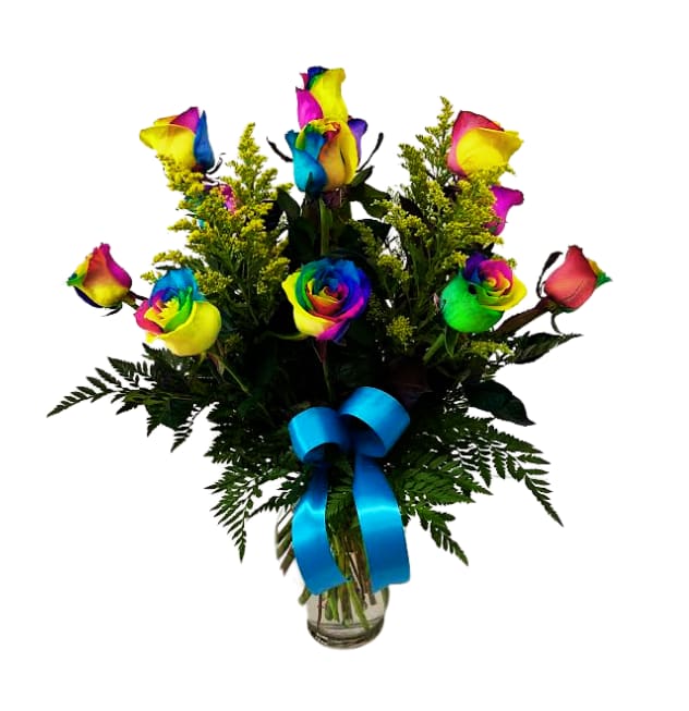 Rainbow Roses (1 Dozen) VM-225 Flower Bouquet