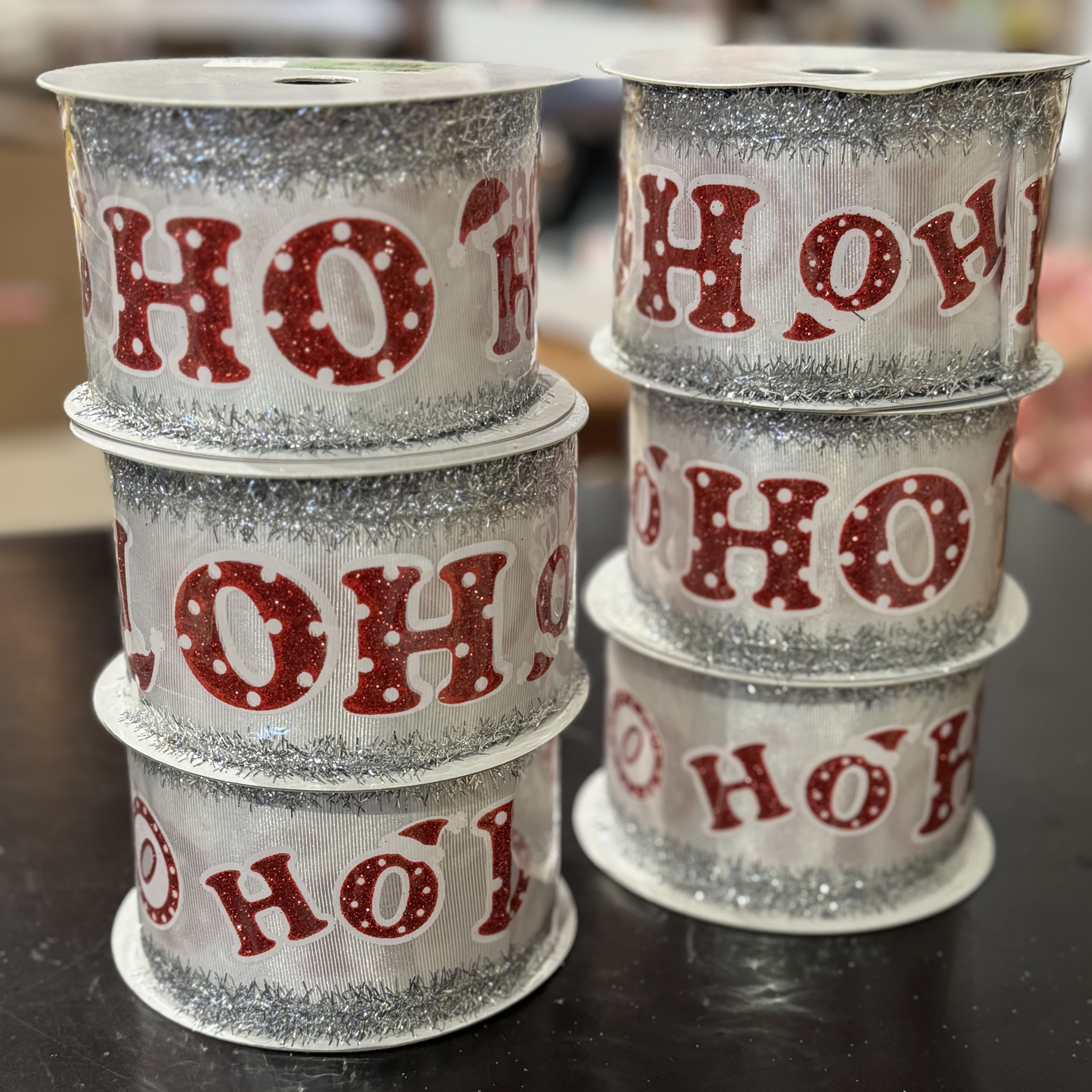 Ho Ho Ribbon with Silver Fringe