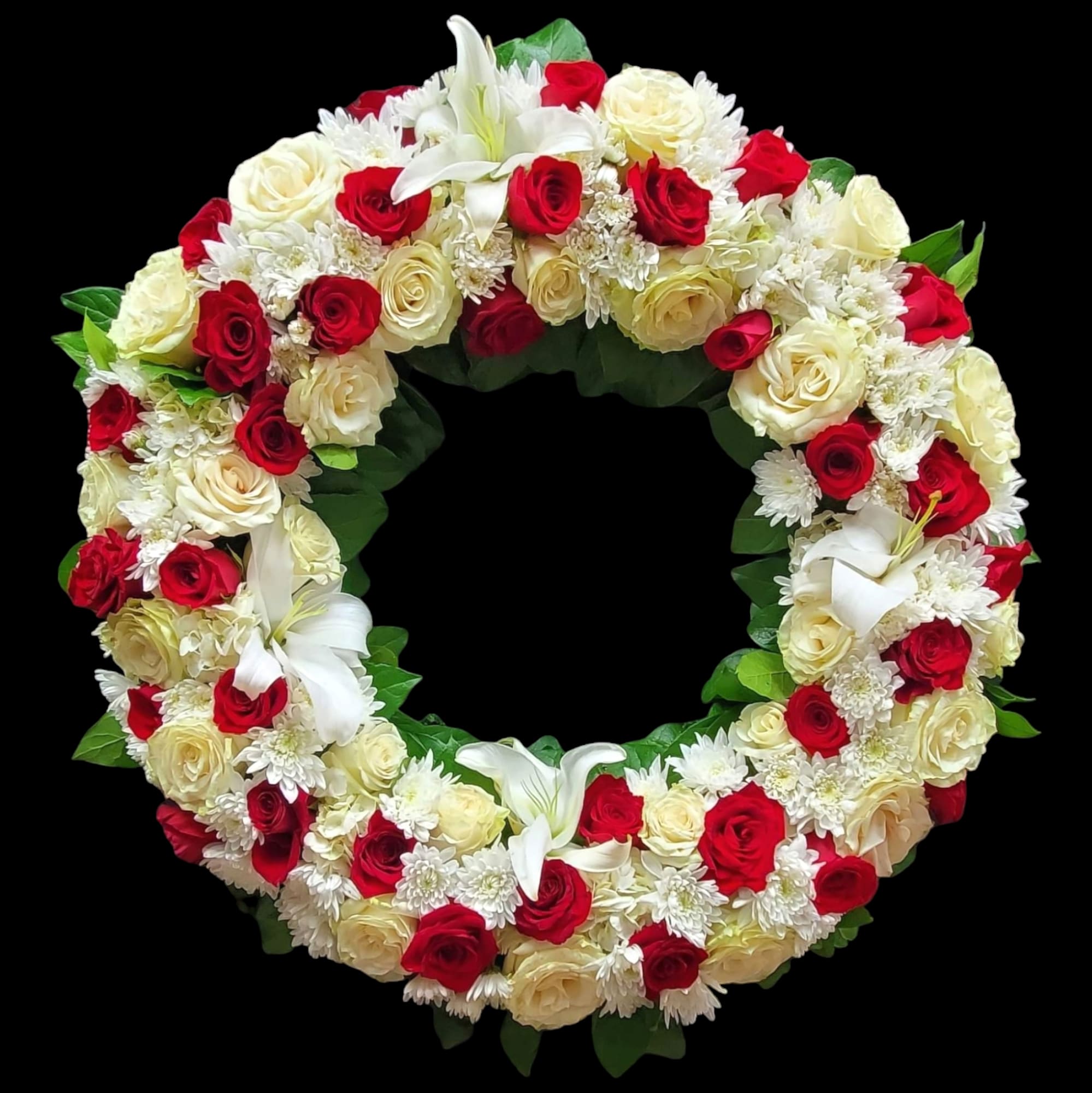 RED & WHITE WREATH