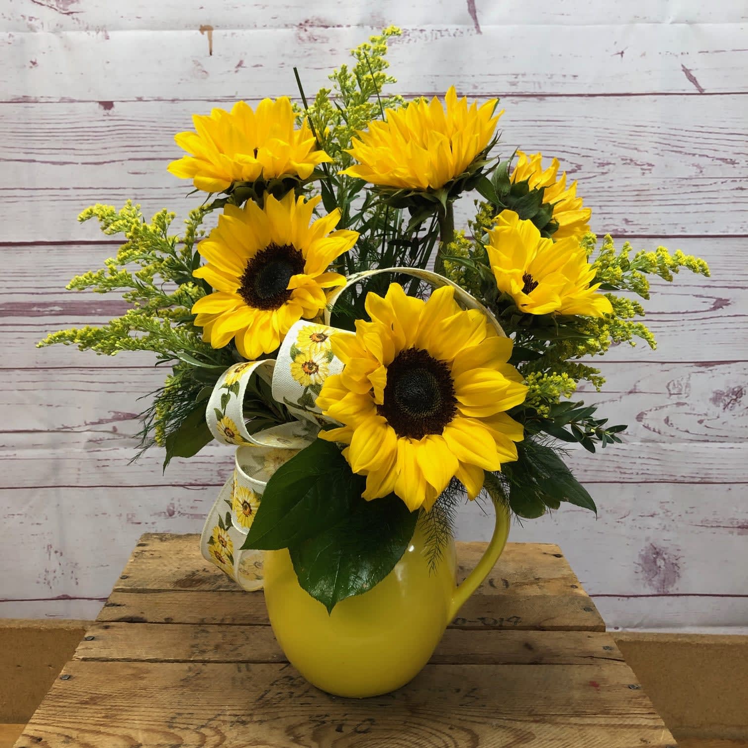 Sunflower Surprise Pitcher Flower Bouquet