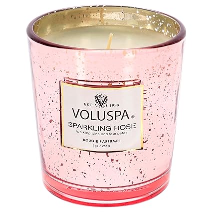 SPARKLING ROSE 9OZ JAR CANDLE Flower Bouquet