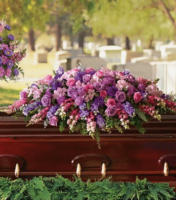 Lavender Tribute Casket Spray