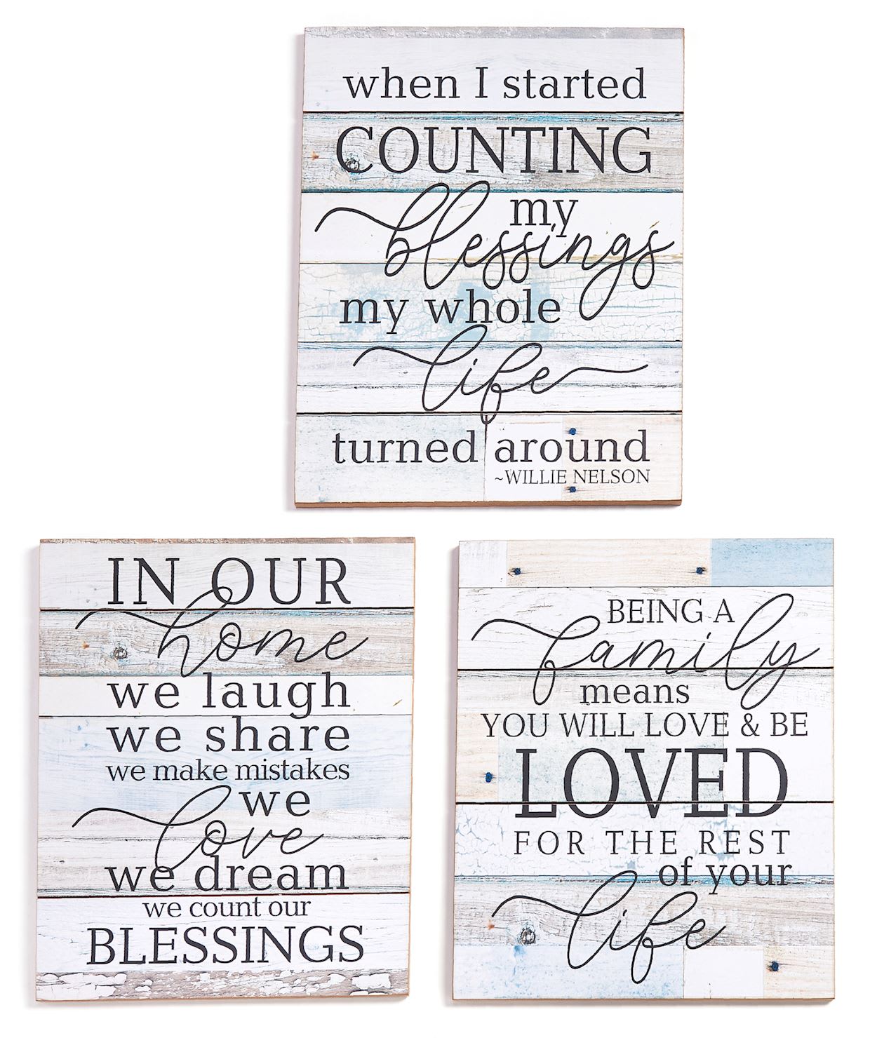 Plank Wall Sign w/Sentiments