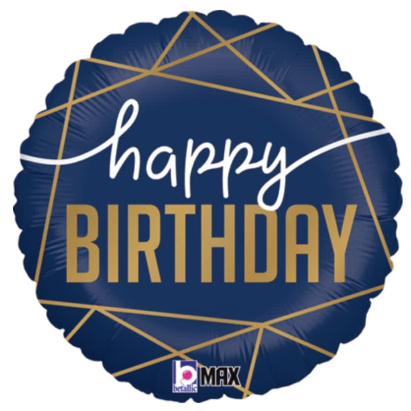 Birthday Navy Balloon Flower Bouquet