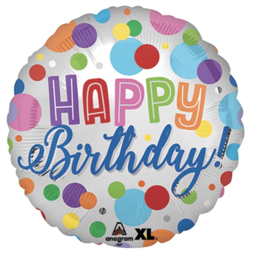 Birthday Satin Orbs Balloon Flower Bouquet