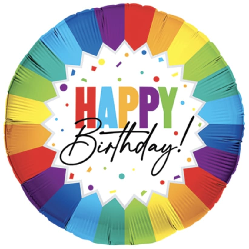 Bright Colors Birthday Balloon Flower Bouquet