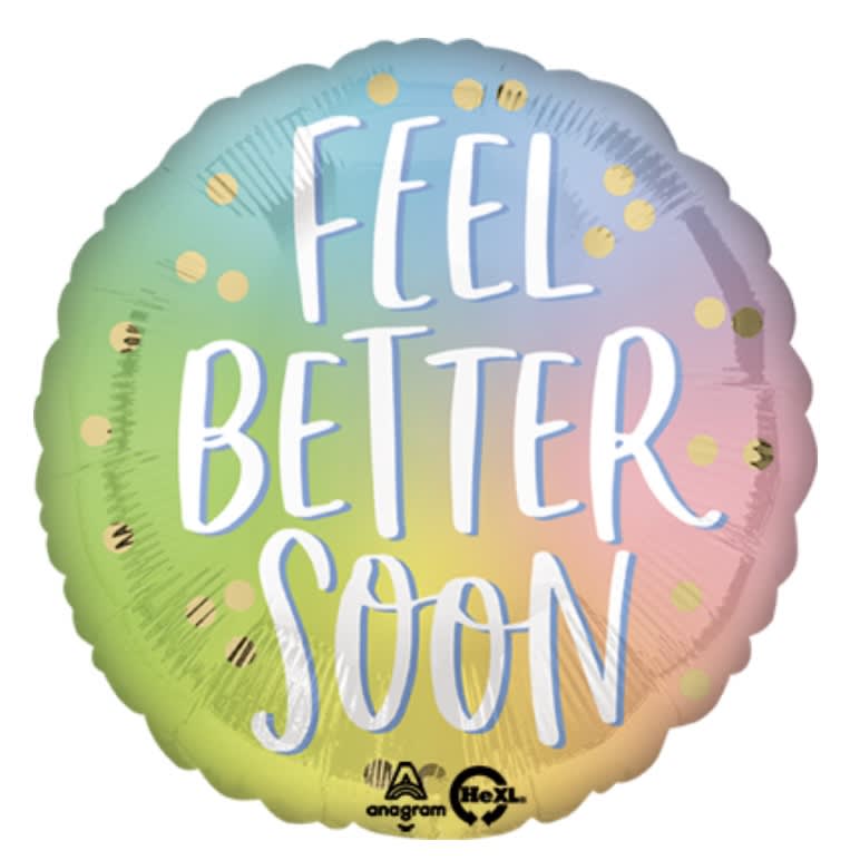 Feel Better Ombre Balloon Flower Bouquet