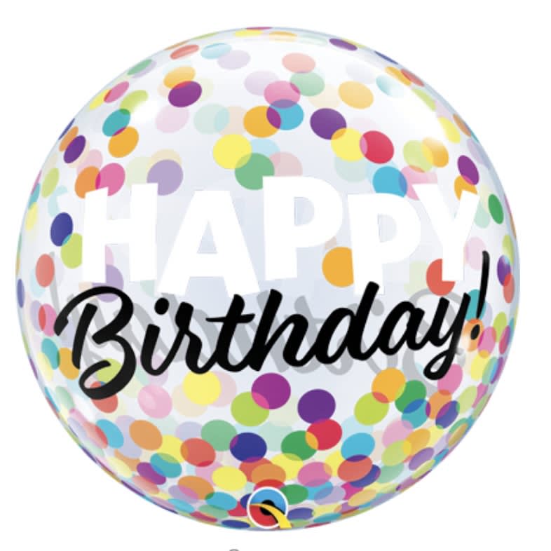 22 Inch Birthday Colorful Dots Bubble Balloon Flower Bouquet