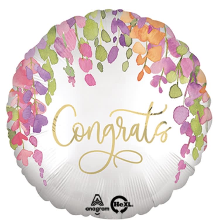 Congrats Romantic Floral Balloon