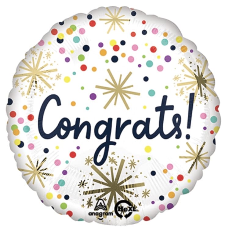 Congrats Confetti Sprinkle Balloon