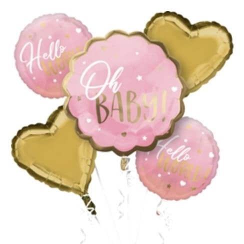 Pink Baby Girl Balloon Bouquet