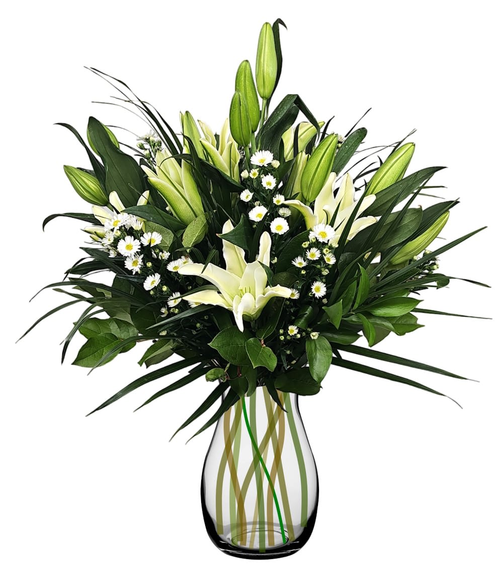 White Oriental Lilies Flower Bouquet