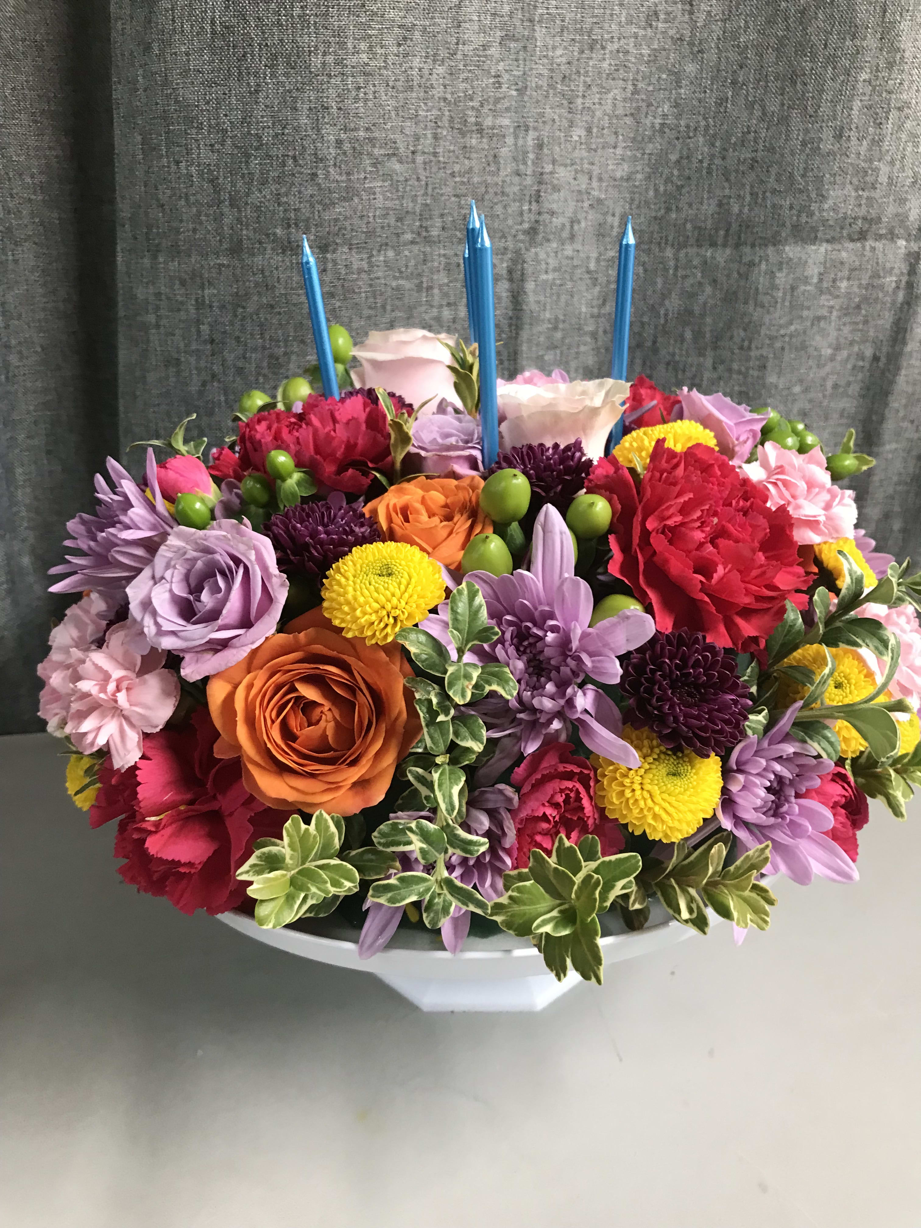 Colorful Birthday Cake (Designer's Choice) Flower Bouquet
