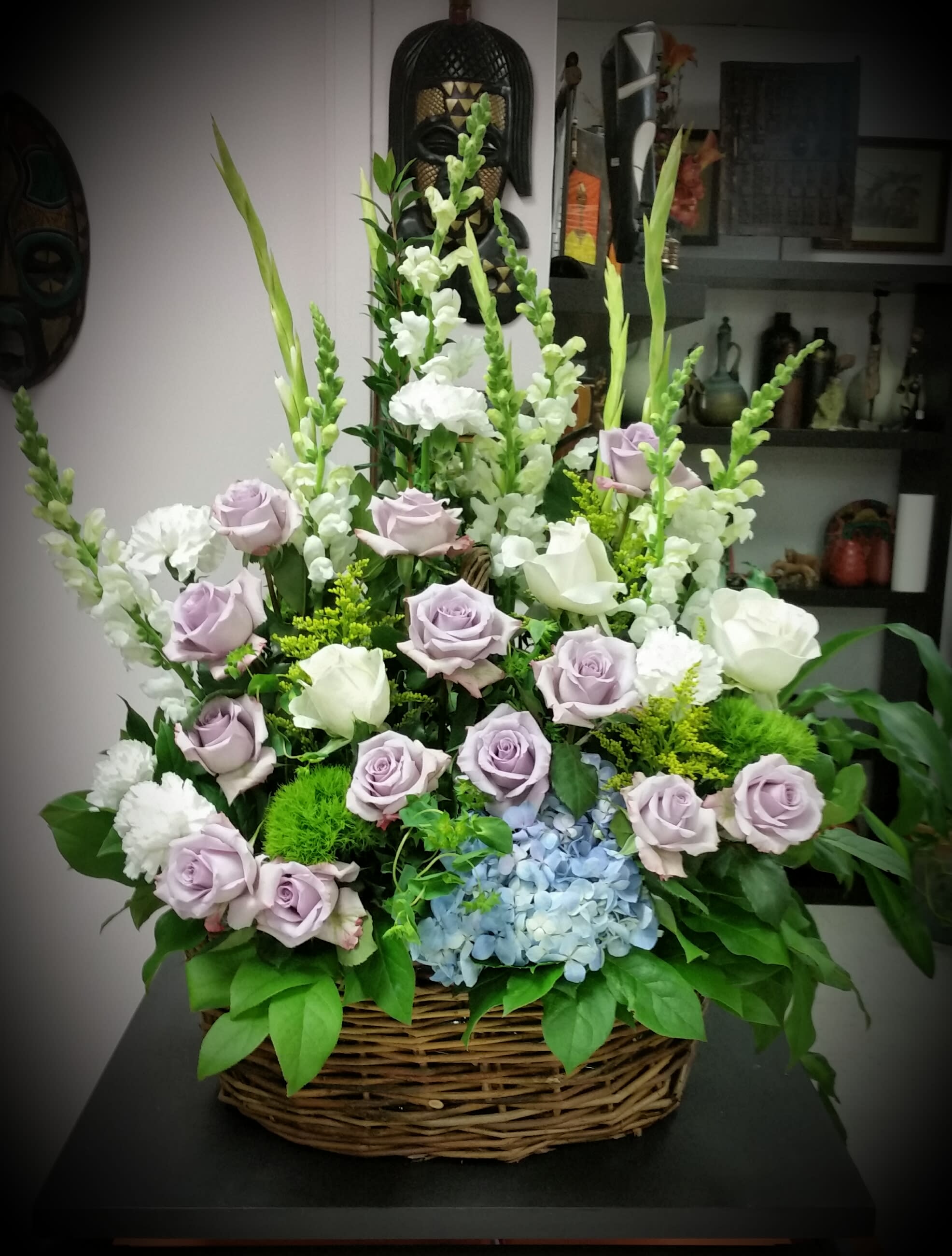 Lavender basket Flower Bouquet