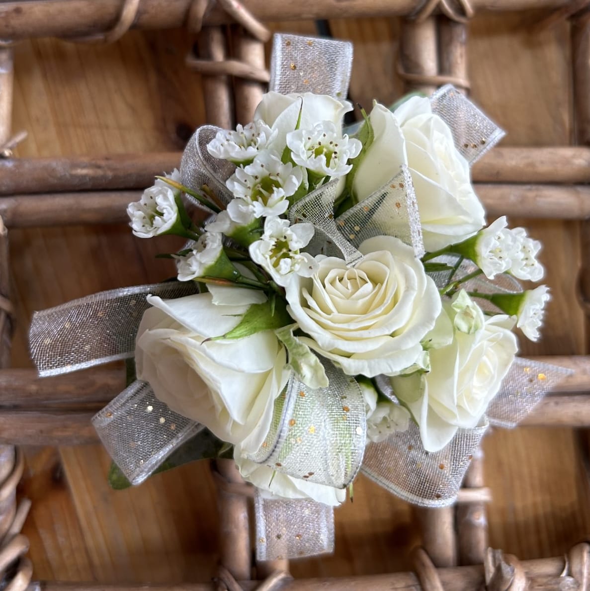 White Spray Rose Corsage
