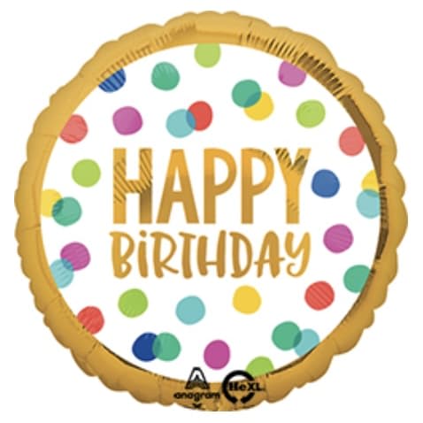 Birthday Happy Dots Balloon Flower Bouquet