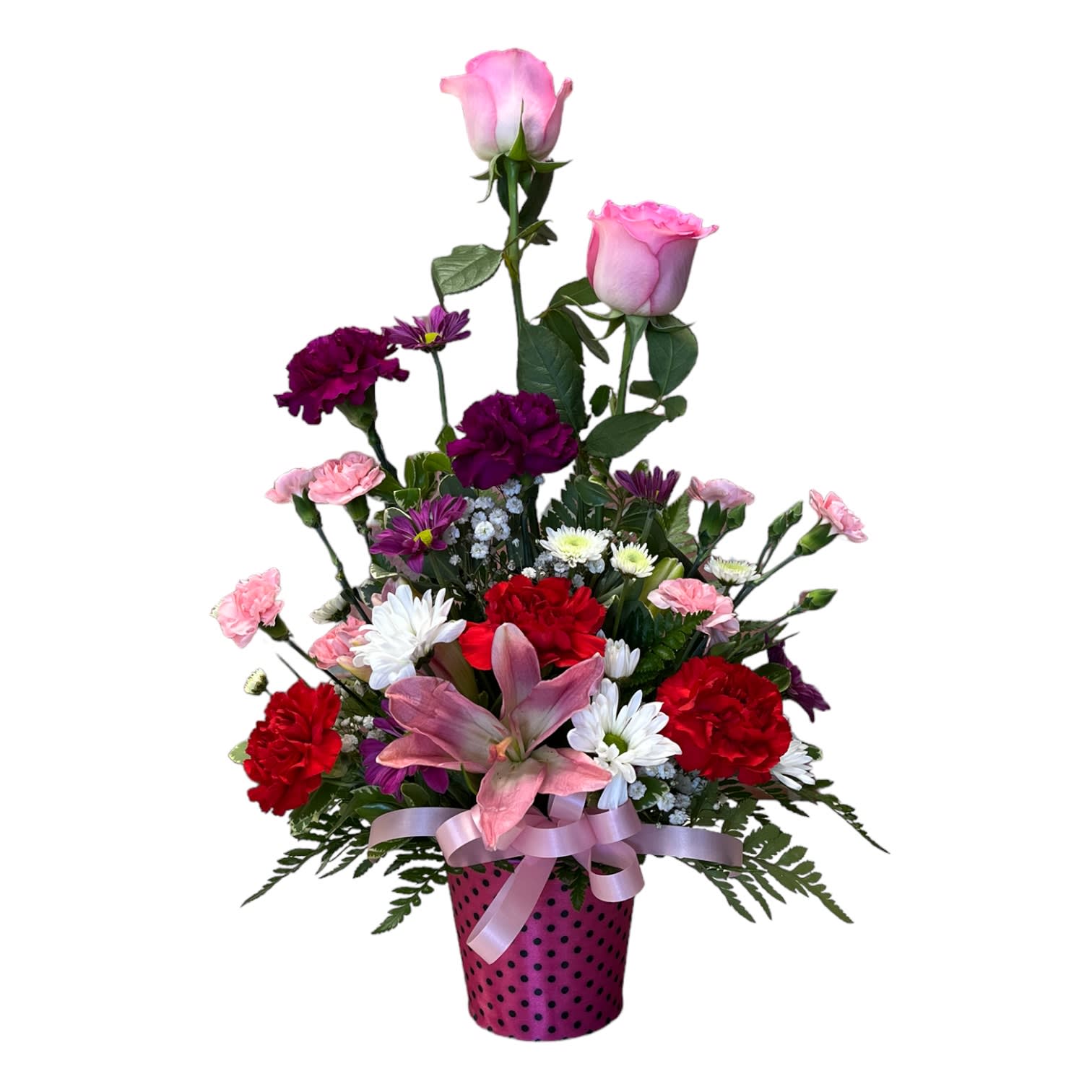 Polka Dot Vase Arrangement