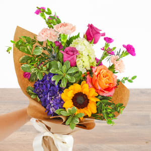 COLORFULL BLOOMS WRAPPED BOUQUET Flower Bouquet