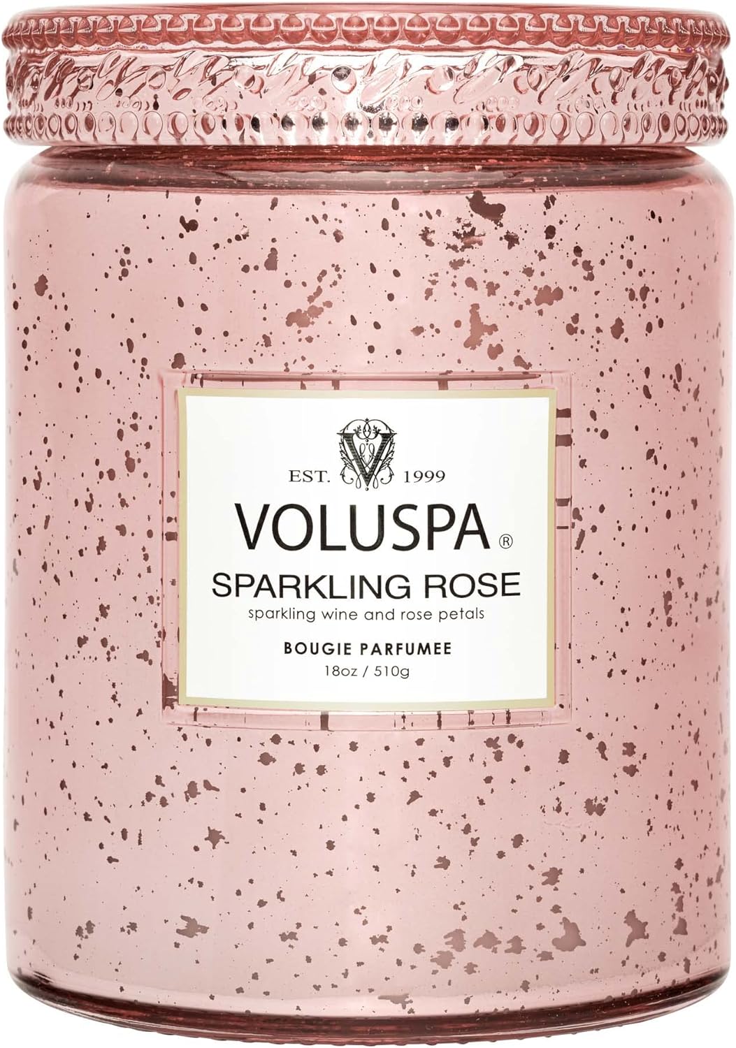 SPARKLING ROSE LARGE JAR CANDLE 18OZ