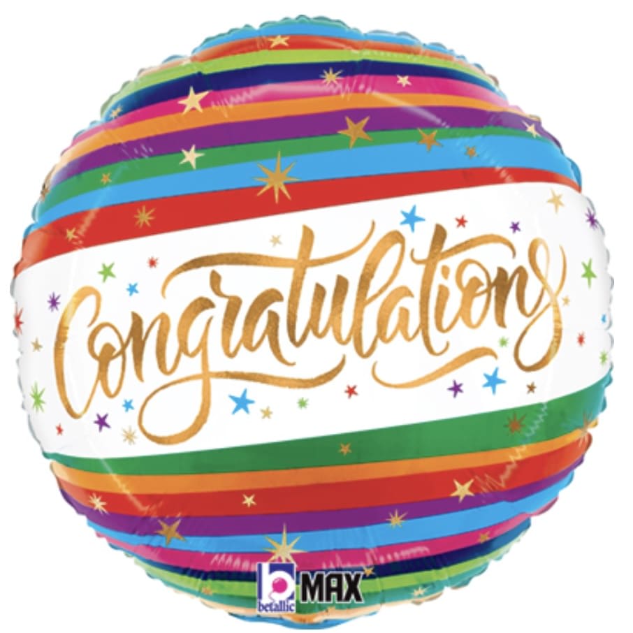 Congratulations Fun Stripes Balloon