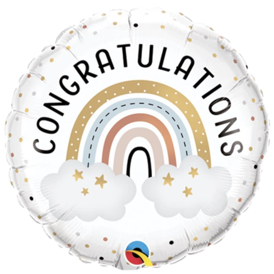 Congratulations Boho Rainbow Balloon