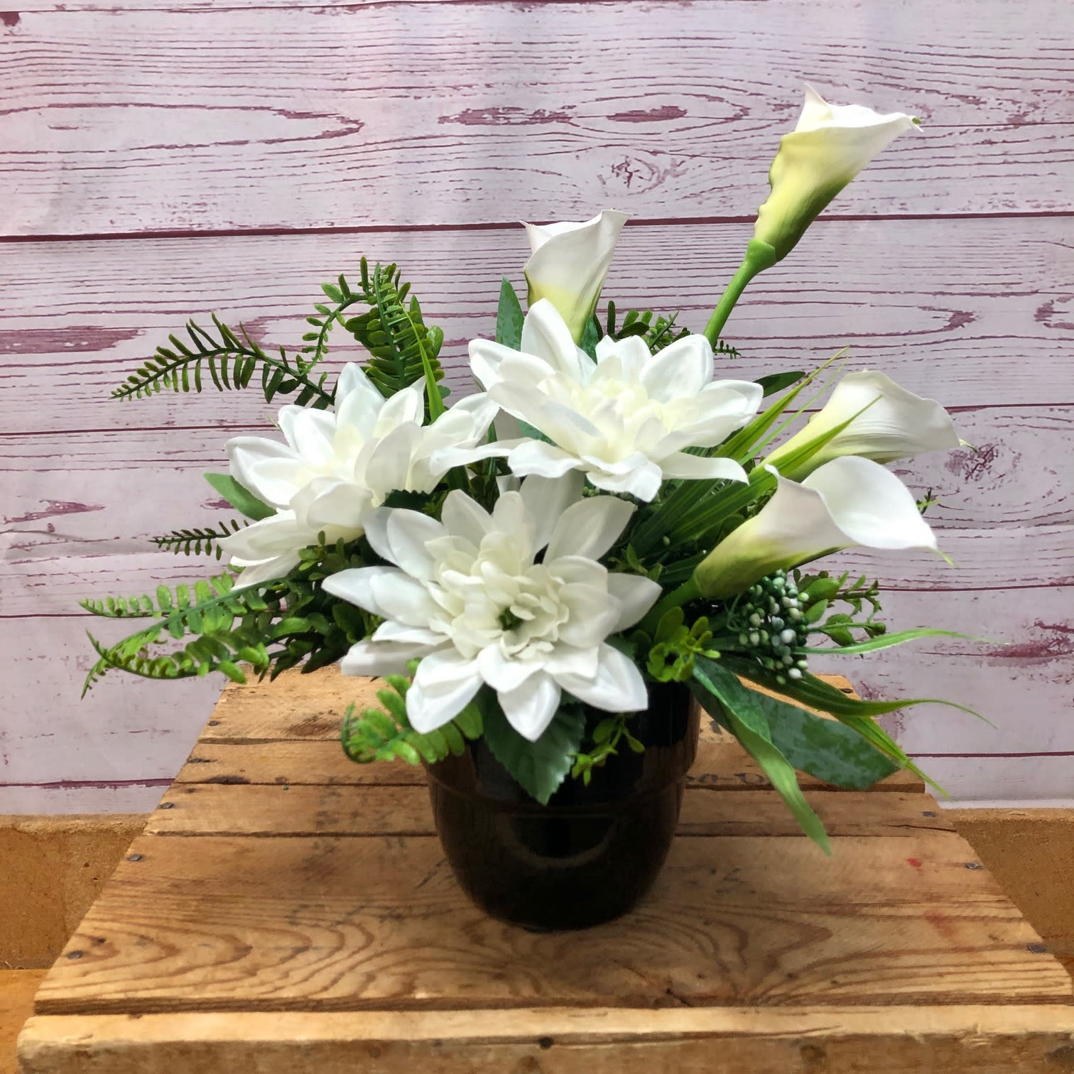 Elegant White Silk (Artificial) Arrangement
