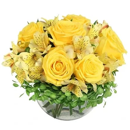 Sweet Lemon Roses Arrangement