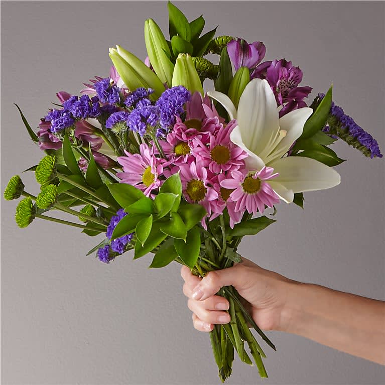 LAVENDER FIELDS MIXED WRAPPED BOUQUET Flower Bouquet